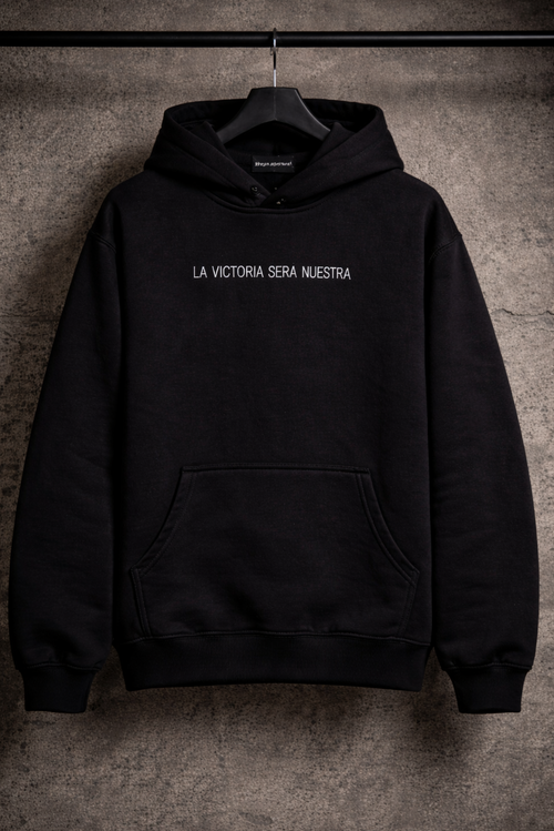 Spanish Quote Embroidered Hoodie – La Victoria Será Nuestra